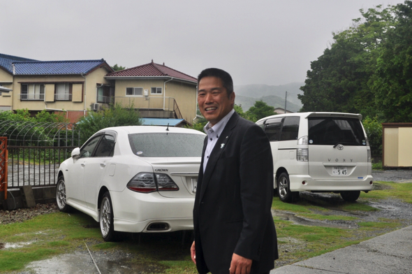 大雨の中デートに応じてくれた岡部町長、ありがとうございます！